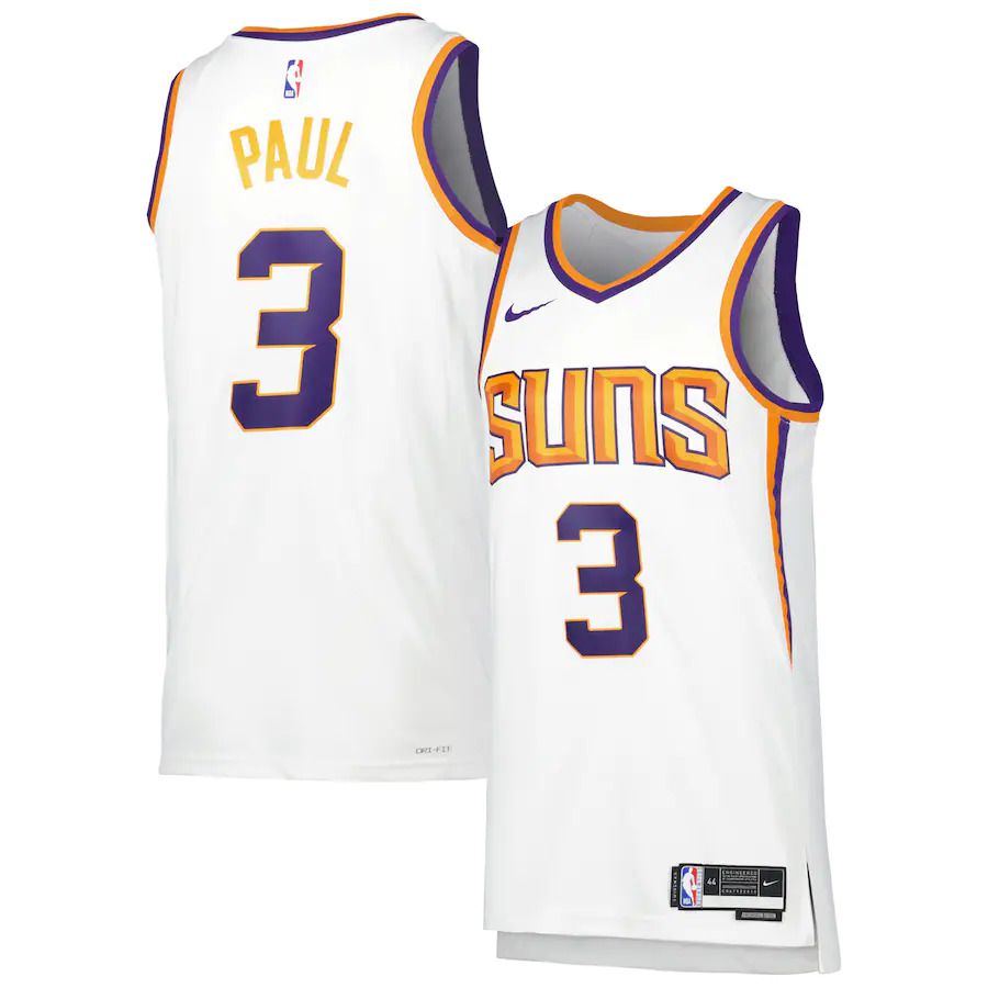 Men Phoenix Suns 3 Chris Paul Nike White Association Edition 2022-23 Swingman NBA Jersey